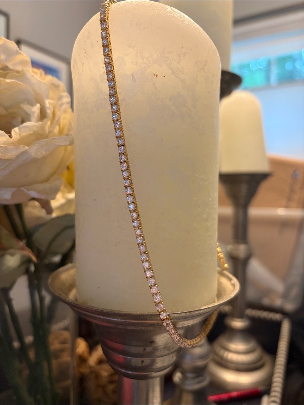 Gold and ‘diamond’ Crystal Tennis Necklace - Women Jewelry
